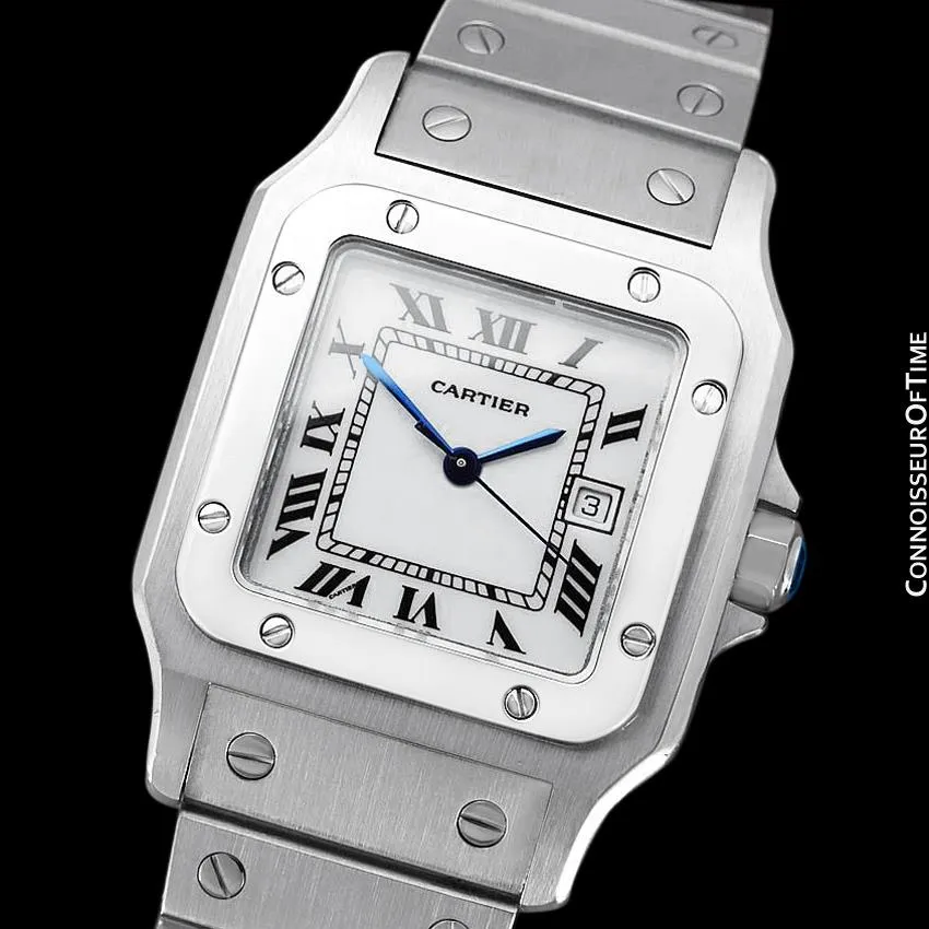 Cartier Santos Automatique Mens Bracelet Watch - Stainless Steel
