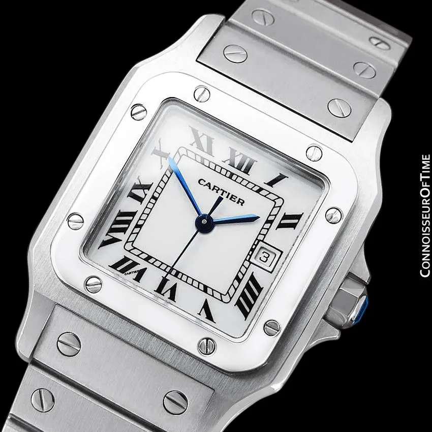 Cartier Santos Automatique Mens Bracelet Watch - Stainless Steel