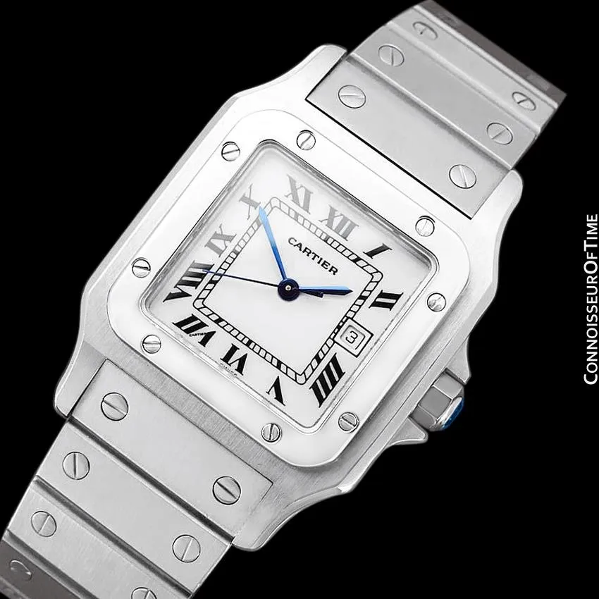 Cartier Santos Automatique Mens Bracelet Watch - Stainless Steel