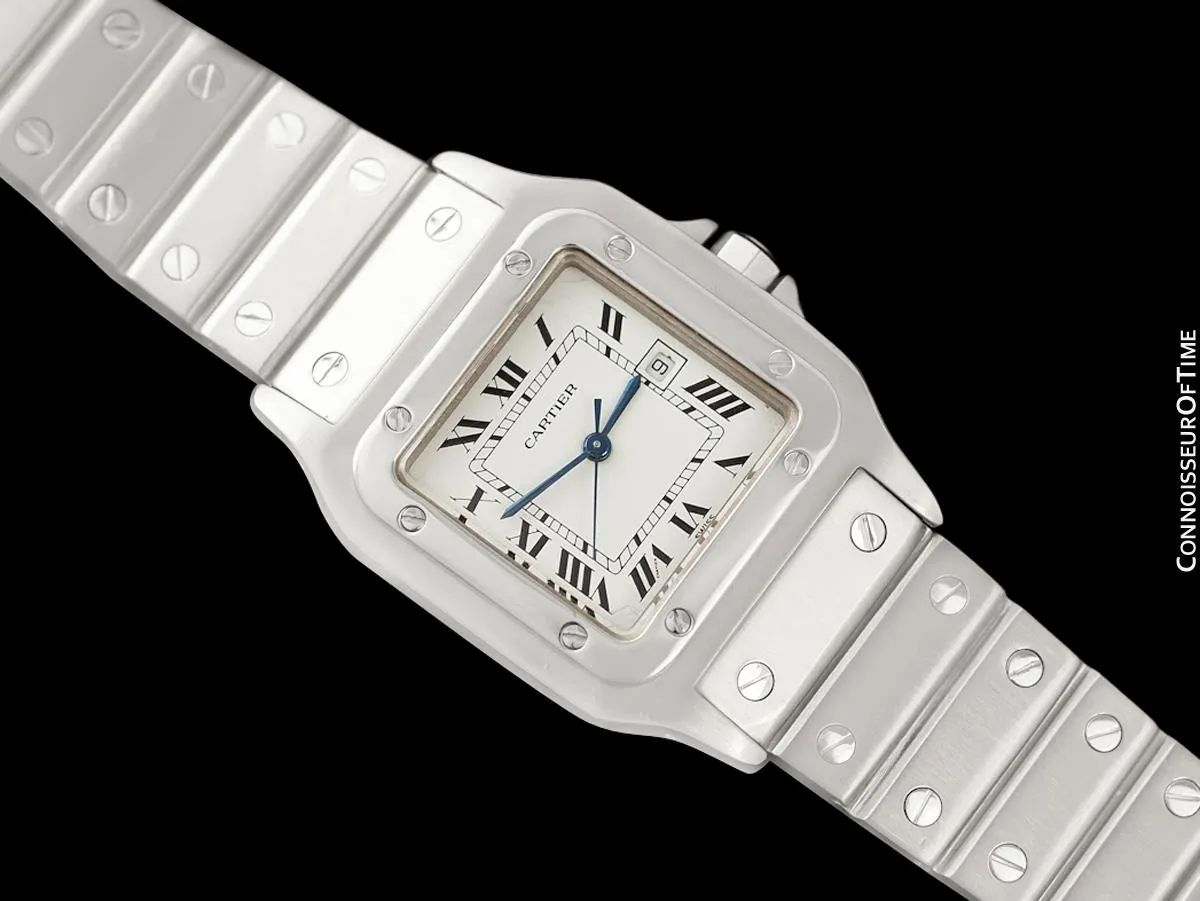 Cartier Santos Automatique Mens Size with Ladies Length Bracelet Unisex Watch - Stainless Steel