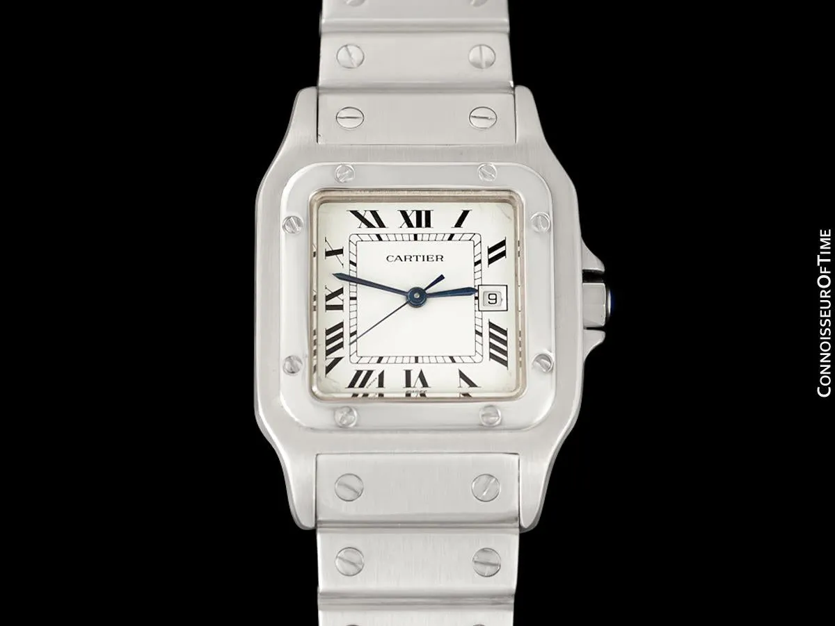 Cartier Santos Automatique Mens Size with Ladies Length Bracelet Unisex Watch - Stainless Steel