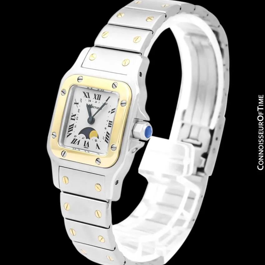 Cartier Santos Galbee Ladies Two-Tone Moon Phase Watch - Stainless Steel and 18K Gold