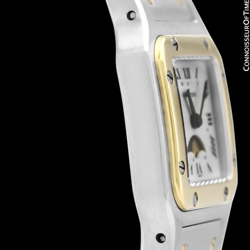 Cartier Santos Galbee Ladies Two-Tone Moon Phase Watch - Stainless Steel and 18K Gold