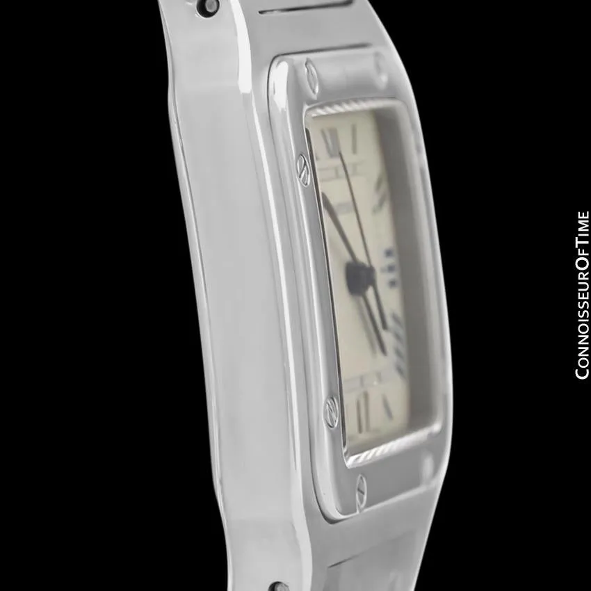 Cartier Santos Galbee Mens Midsize Unisex Stainless Steel Watch with Date - Papers