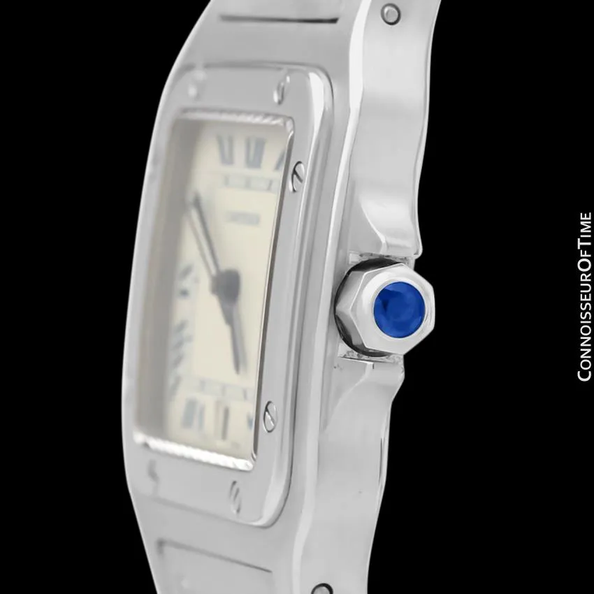 Cartier Santos Galbee Mens Midsize Unisex Stainless Steel Watch with Date - Papers