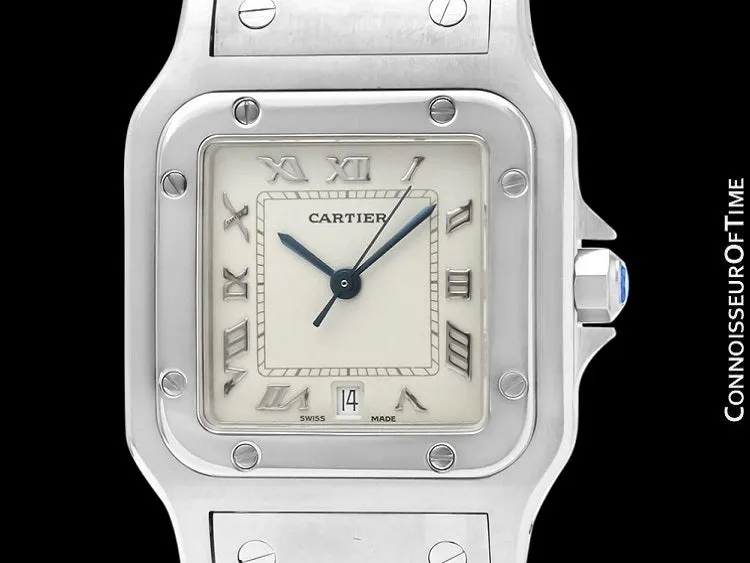 Cartier Santos Galbee Mens Midsize Watch with Date - Stainless Steel