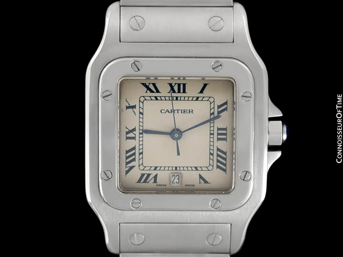 Cartier Santos Galbee Mens Watch with Date - Stainless Steel