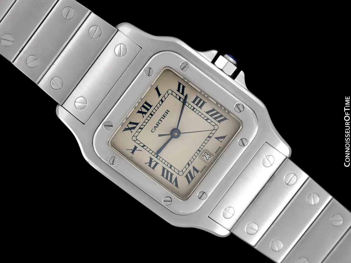 Cartier Santos Galbee Mens Watch with Date - Stainless Steel