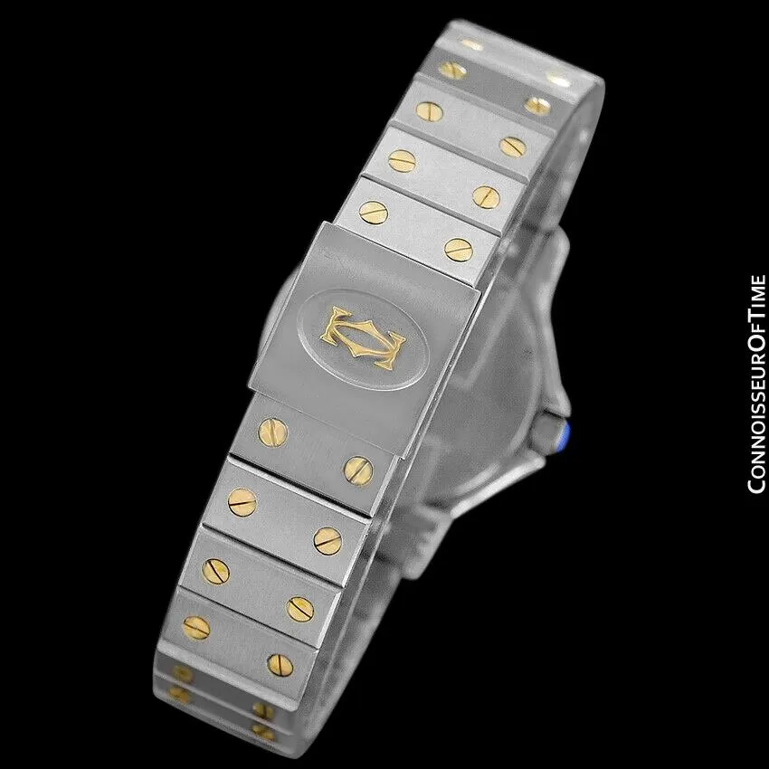 Cartier Santos Octagon Mens (Midsize) Quartz Watch - Stainless Steel & 18K Gold
