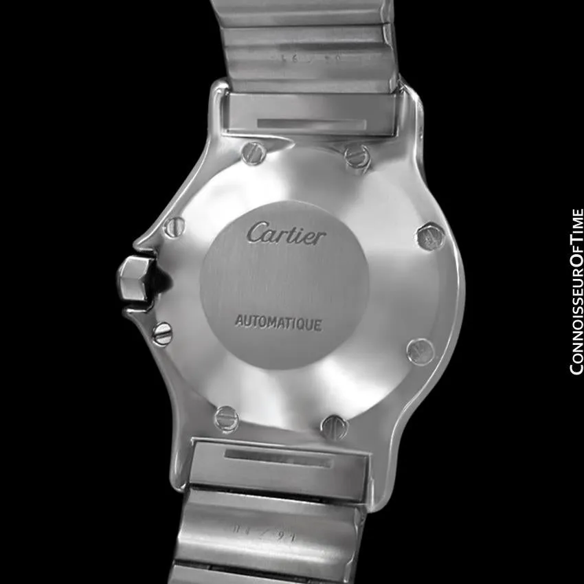 Cartier Santos Octagon Mens Midsize Watch, Automatic - Stainless Steel & Diamonds