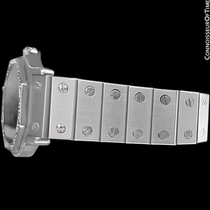 Cartier Santos Octagon Mens Midsize Watch, Automatic - Stainless Steel & Diamonds