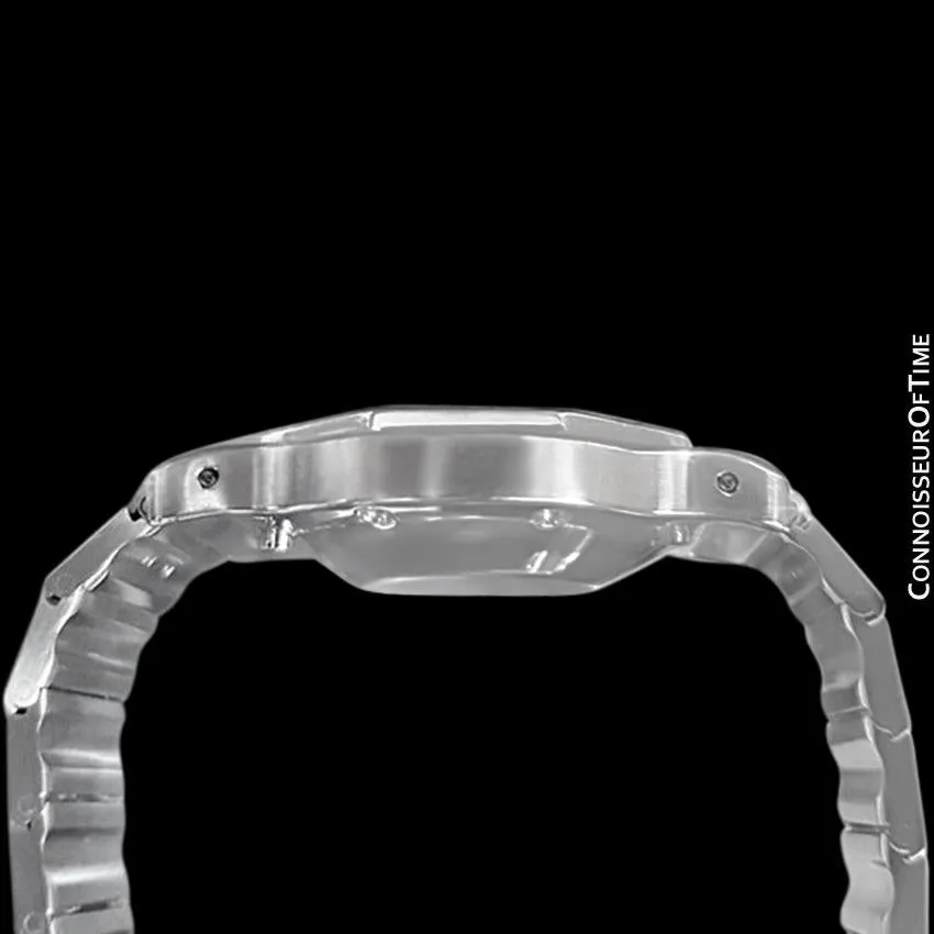 Cartier Santos Octagon Mens Midsize Watch, Automatic - Stainless Steel & Diamonds