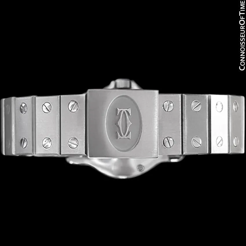 Cartier Santos Octagon Mens Midsize Watch, Automatic - Stainless Steel & Diamonds