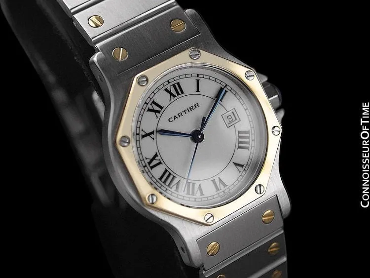 Cartier Santos Octagon Mens Unisex Watch, Automatic - Stainless Steel & 18K Gold