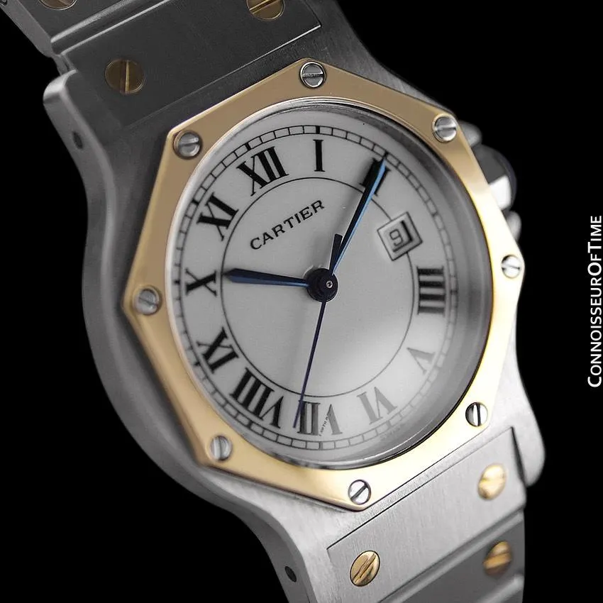Cartier Santos Octagon Mens Unisex Watch, Automatic - Stainless Steel & 18K Gold
