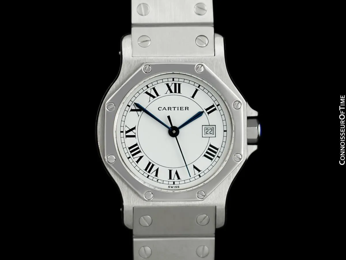 Cartier Santos Octagon Mens Unisex Watch, Automatic - Stainless Steel