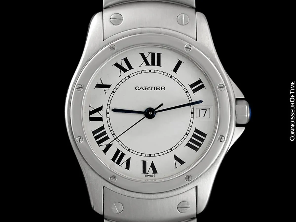 Cartier Santos Ronde Mens Unisex Bracelet Watch - Stainless Steel