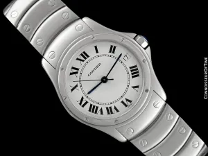Cartier Santos Ronde Mens Unisex Bracelet Watch - Stainless Steel