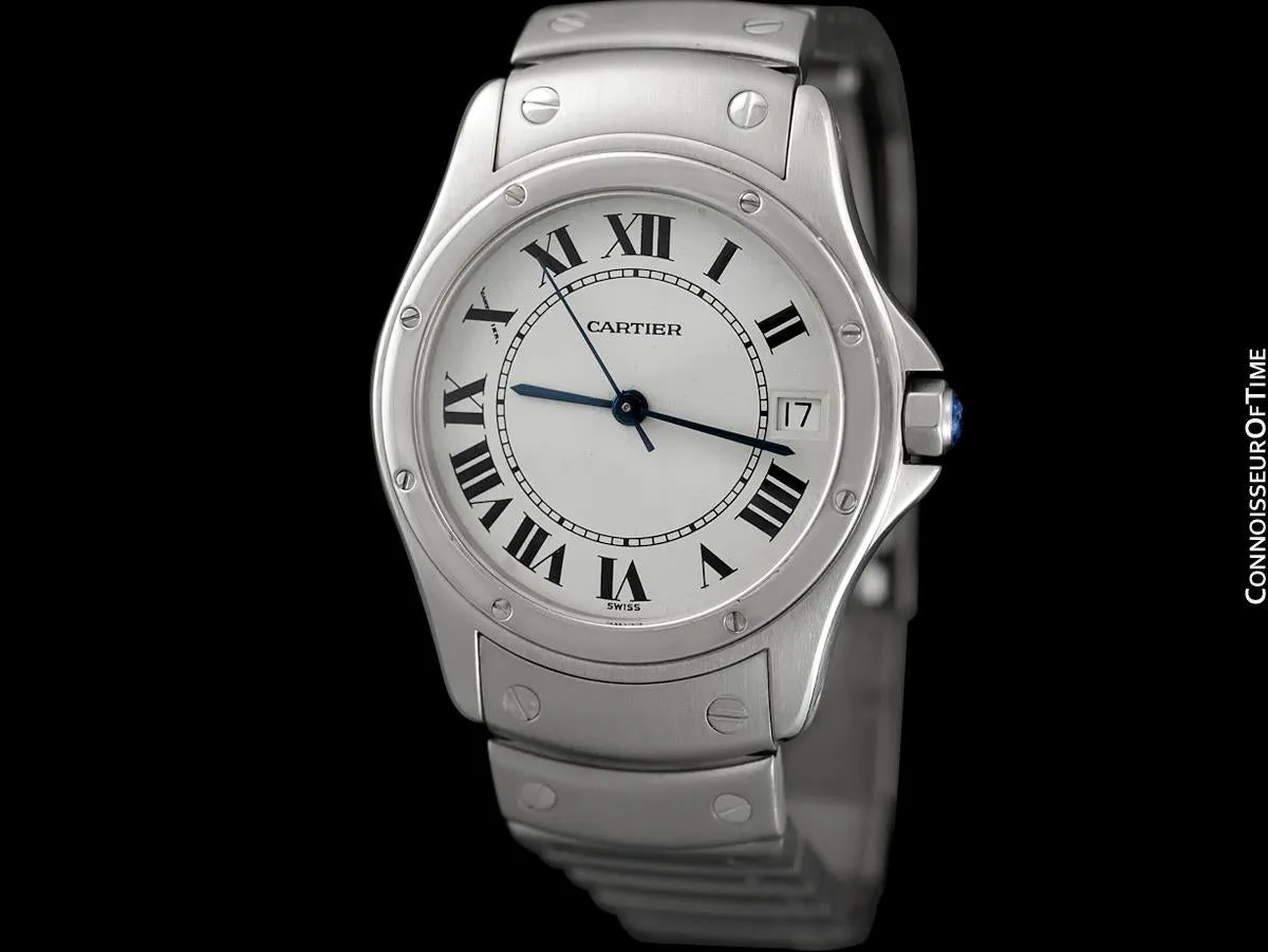 Cartier Santos Ronde Mens Unisex Bracelet Watch - Stainless Steel