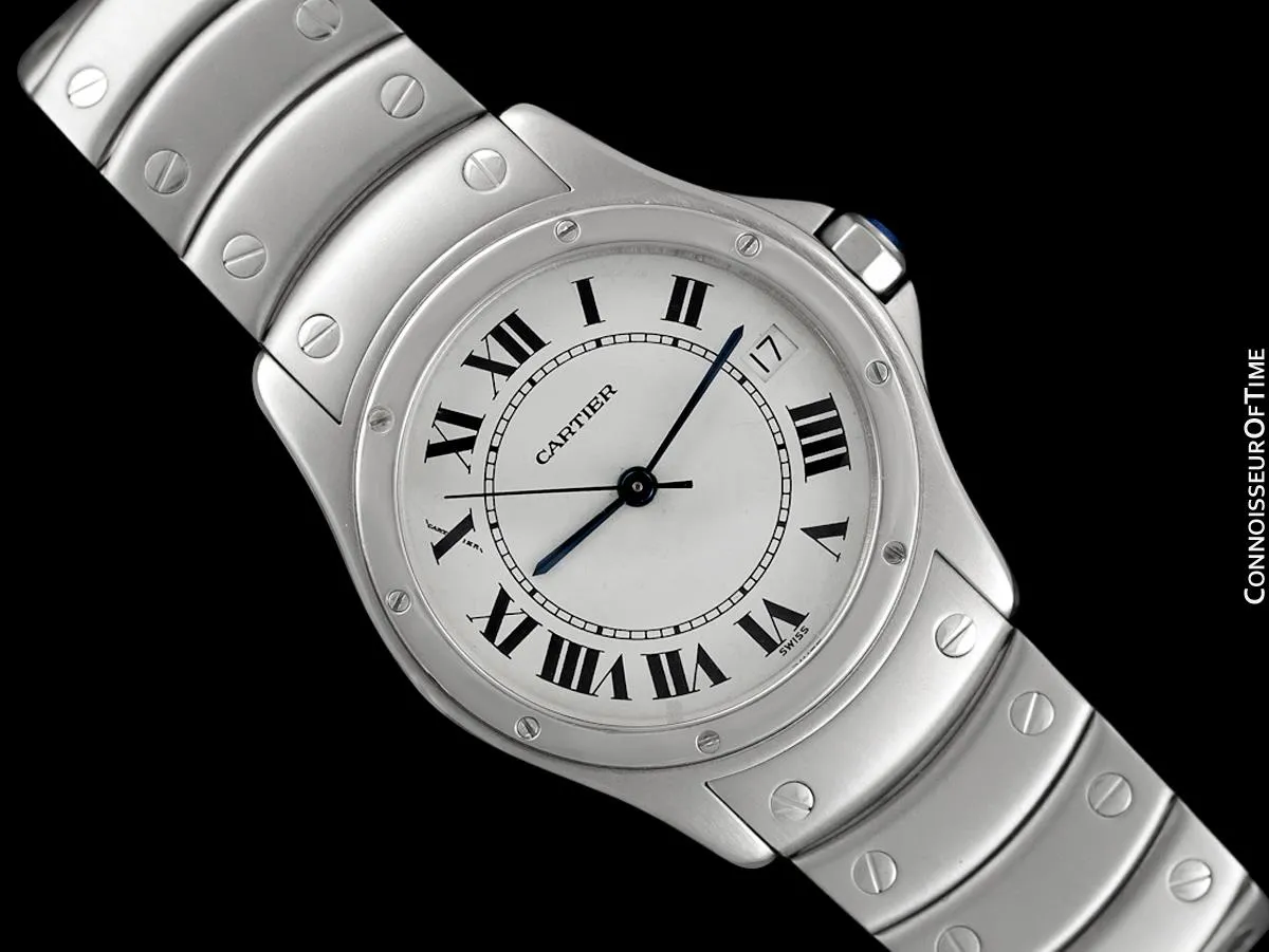 Cartier Santos Ronde Mens Unisex Bracelet Watch - Stainless Steel
