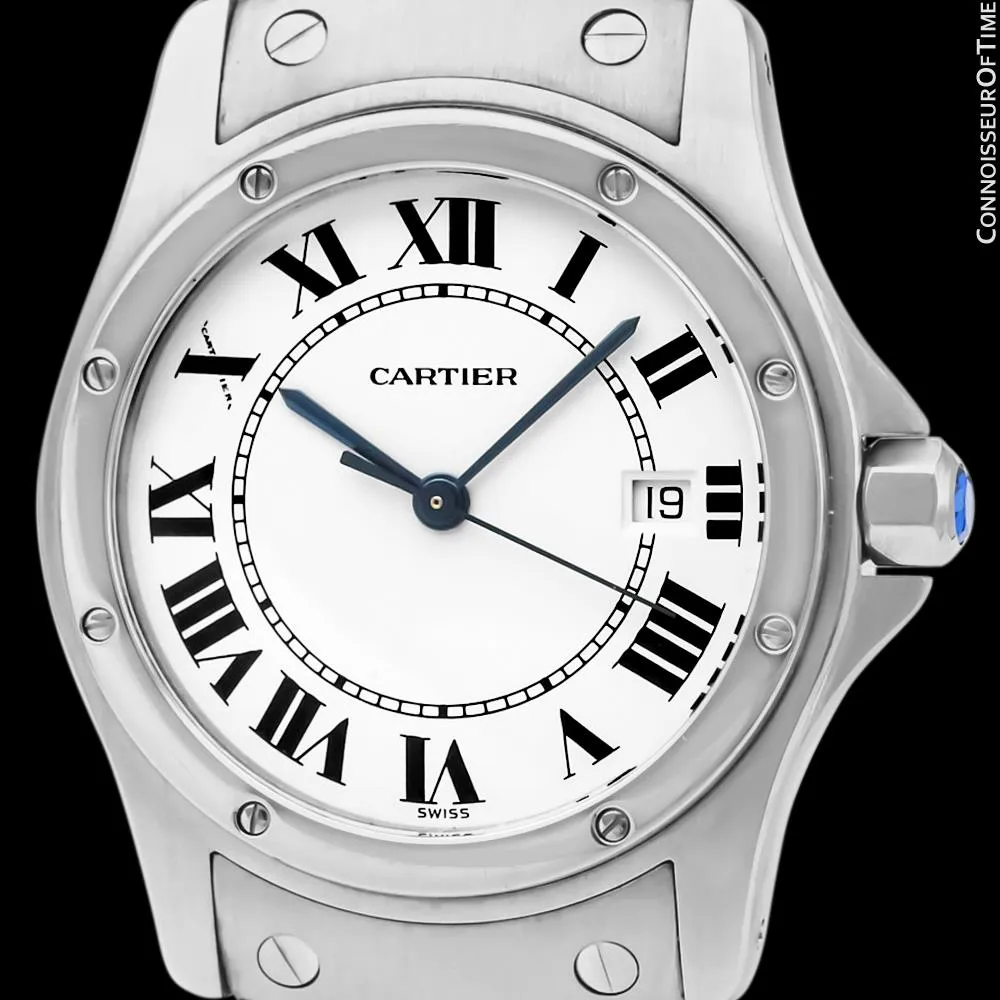 Cartier Santos Ronde Unisex Full Size Ladies Stainless Steel Bracelet Watch - W20027K1