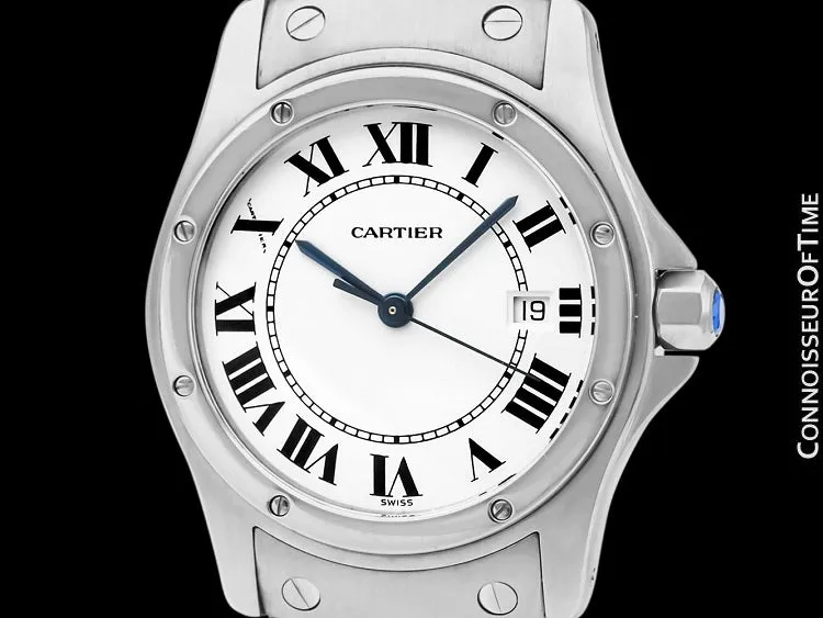 Cartier Santos Ronde Unisex Full Size Ladies Stainless Steel Bracelet Watch - W20027K1