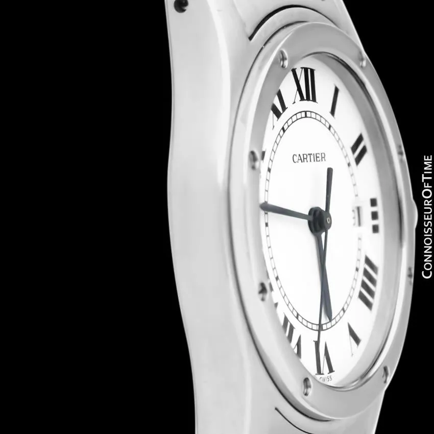 Cartier Santos Ronde Unisex Full Size Ladies Stainless Steel Bracelet Watch - W20027K1