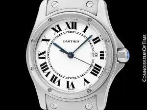 Cartier Santos Ronde Unisex Full Size Ladies Stainless Steel Bracelet Watch - W20027K1