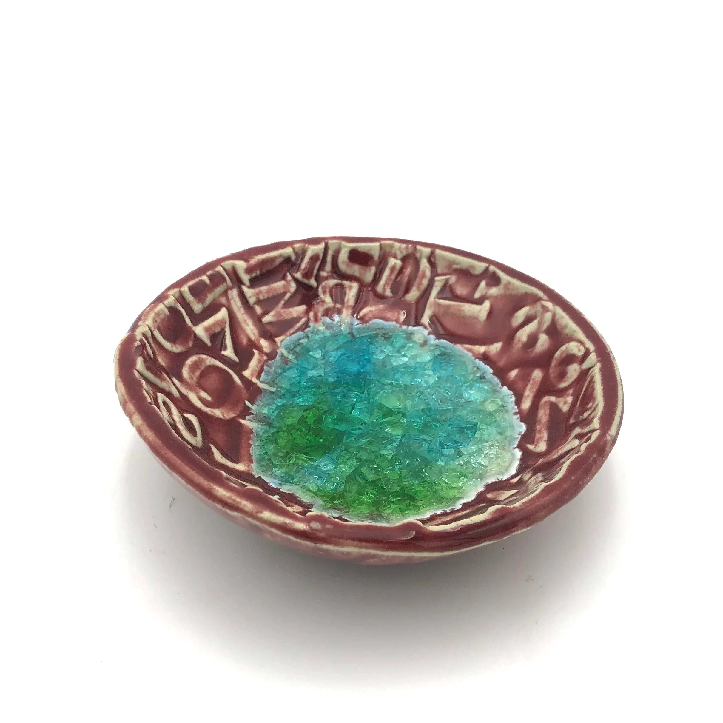 Cathy Broski - Ceramic Jewel Bowl - Glass Bottom (Assorted Designs)