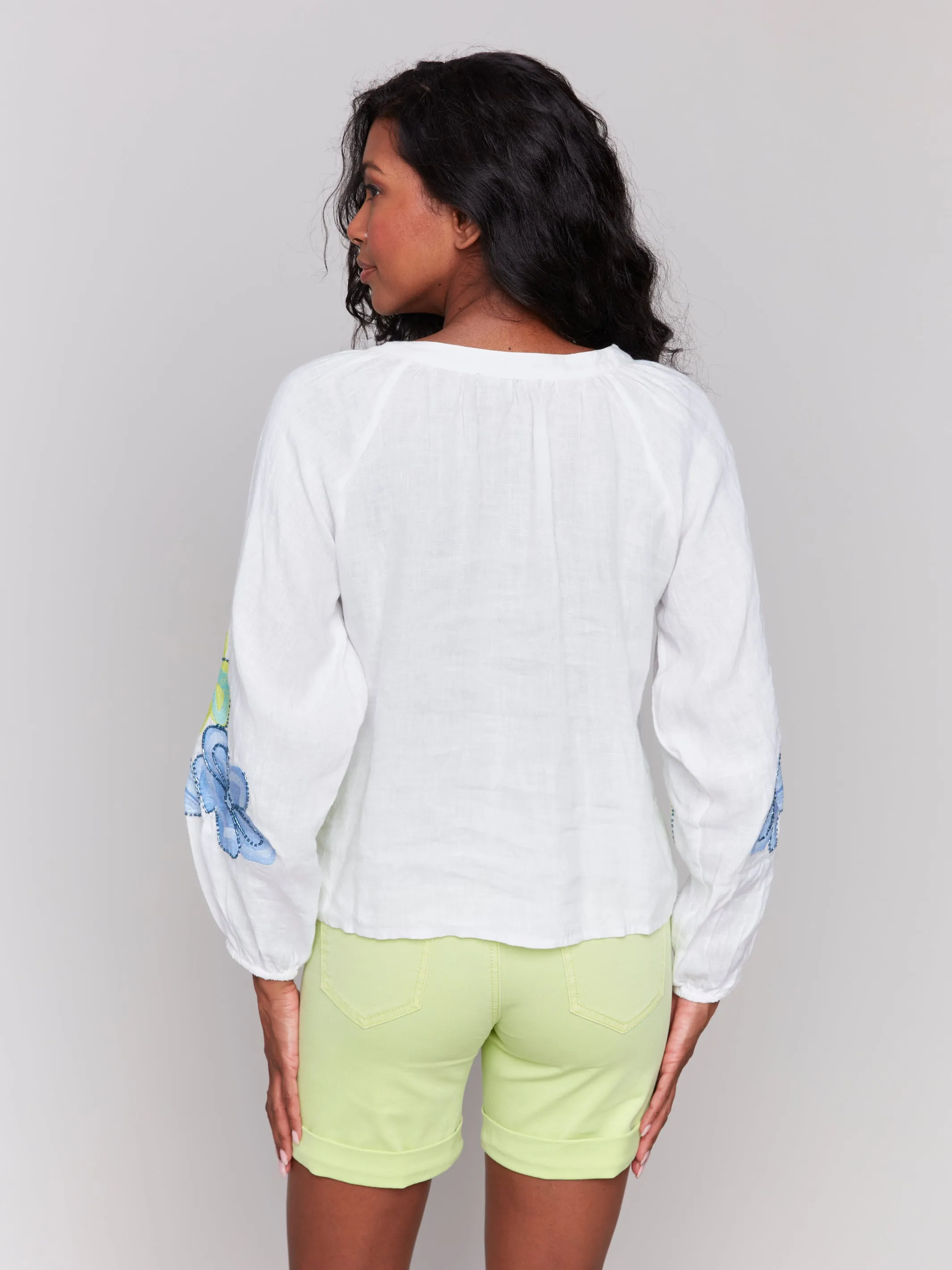 CB Reglan Slv Blouse w/Emb