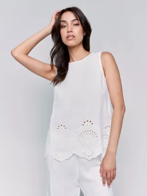 CB Slvless Embr. Cotton Top