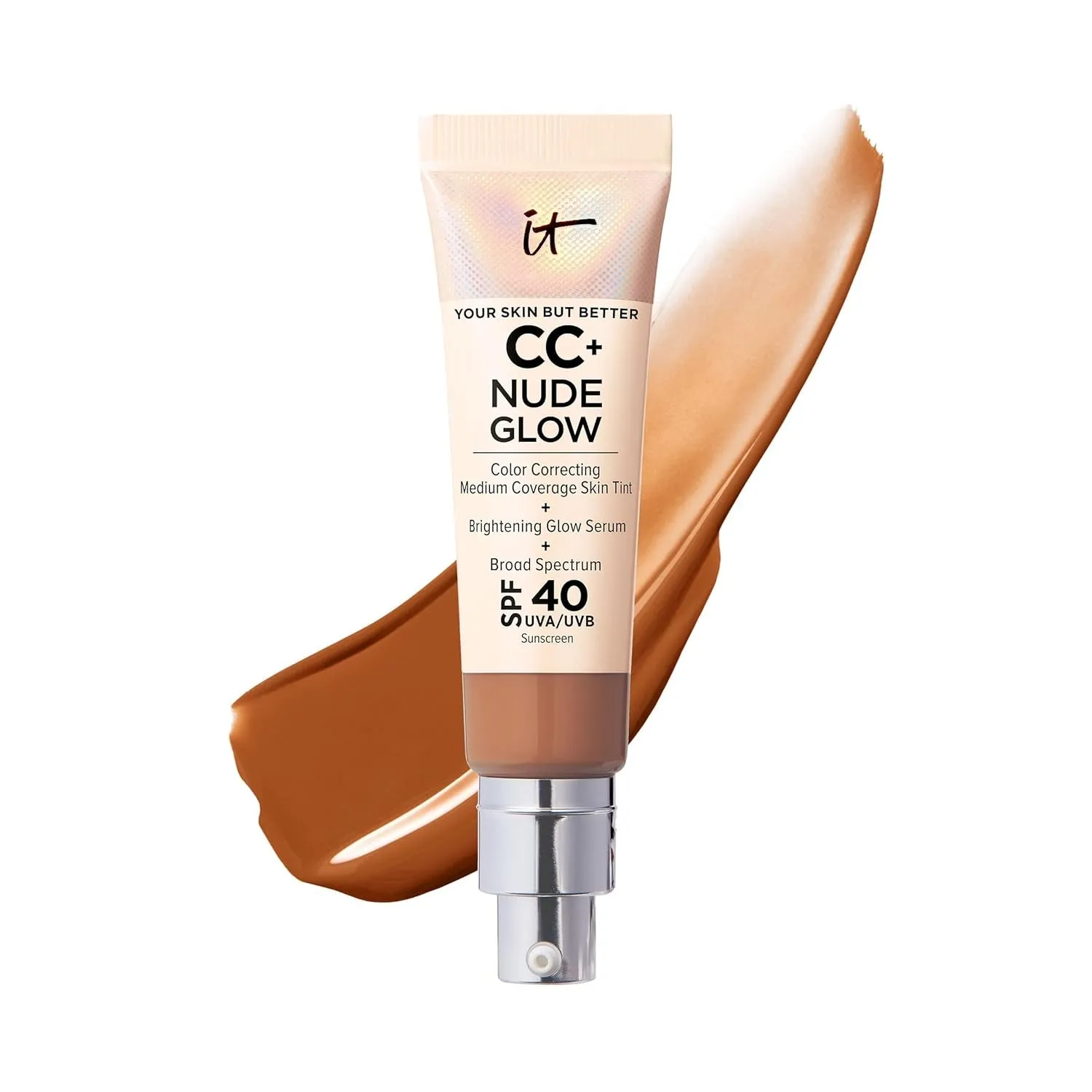 CC  Nude Glow Lightweight Foundation   Glow Serum with SPF 40 - with Niacinamide, Hyaluronic Acid & Green Tea Extract - 1.08 Fl Oz
