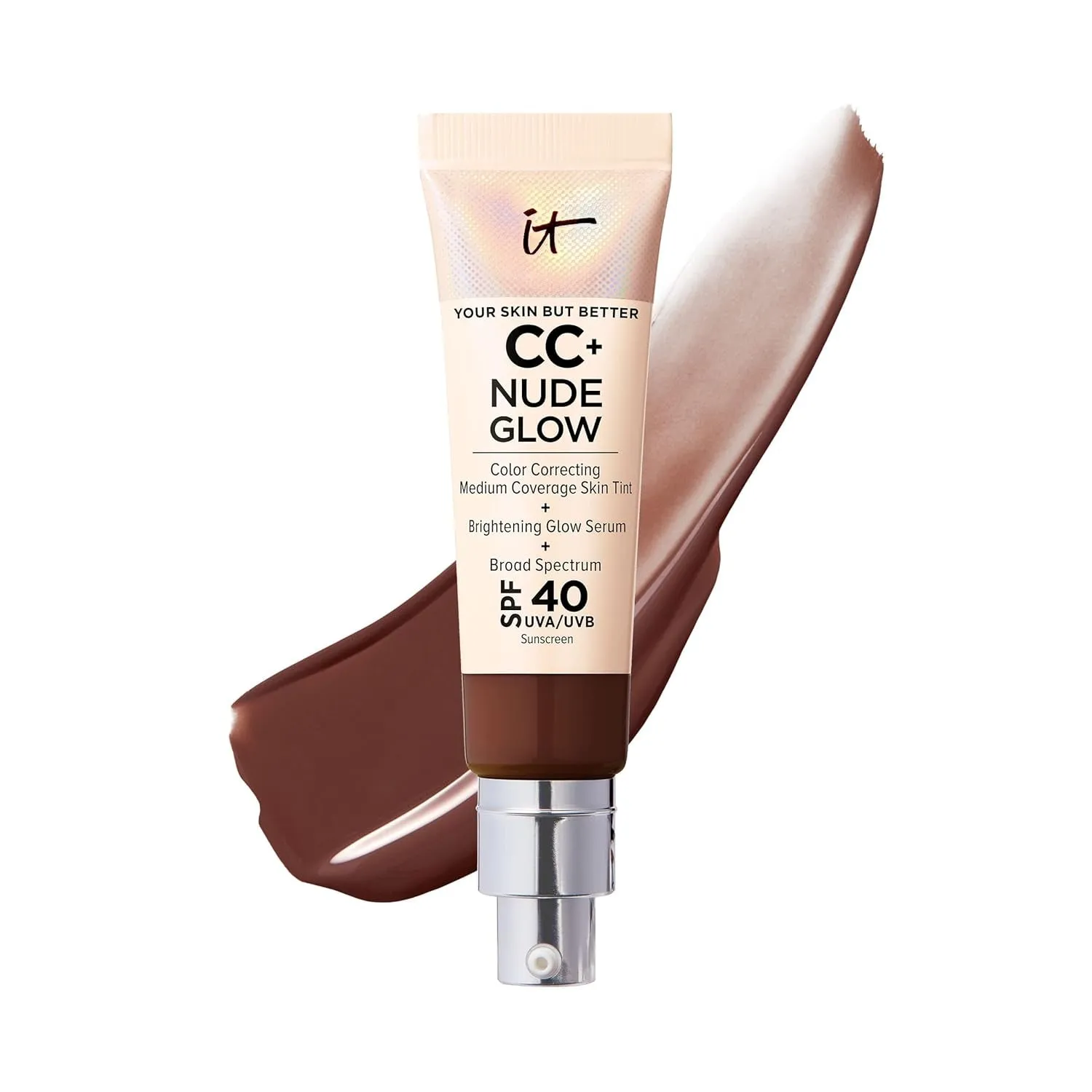 CC  Nude Glow Lightweight Foundation   Glow Serum with SPF 40 - with Niacinamide, Hyaluronic Acid & Green Tea Extract - 1.08 Fl Oz