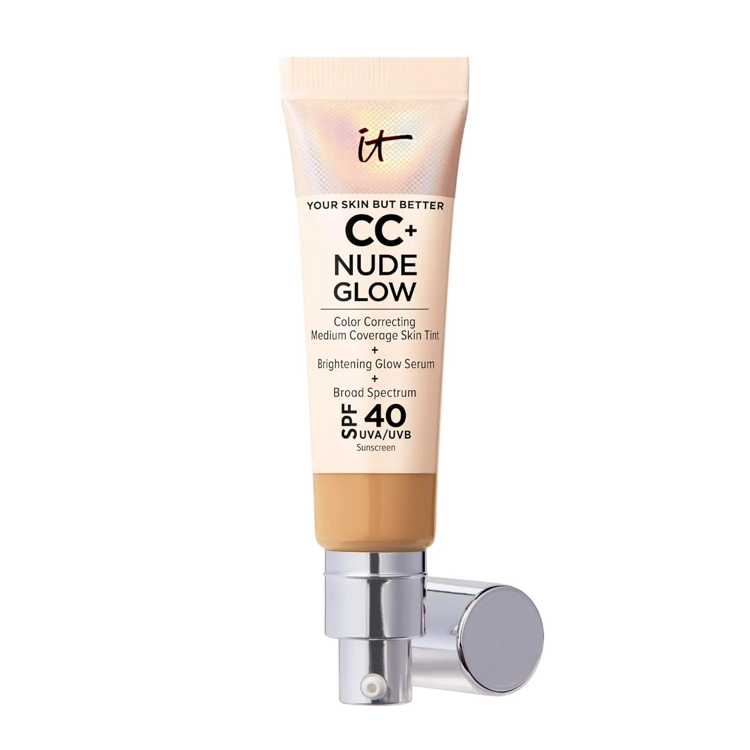 CC  Nude Glow Lightweight Foundation   Glow Serum with SPF 40 - with Niacinamide, Hyaluronic Acid & Green Tea Extract - 1.08 Fl Oz