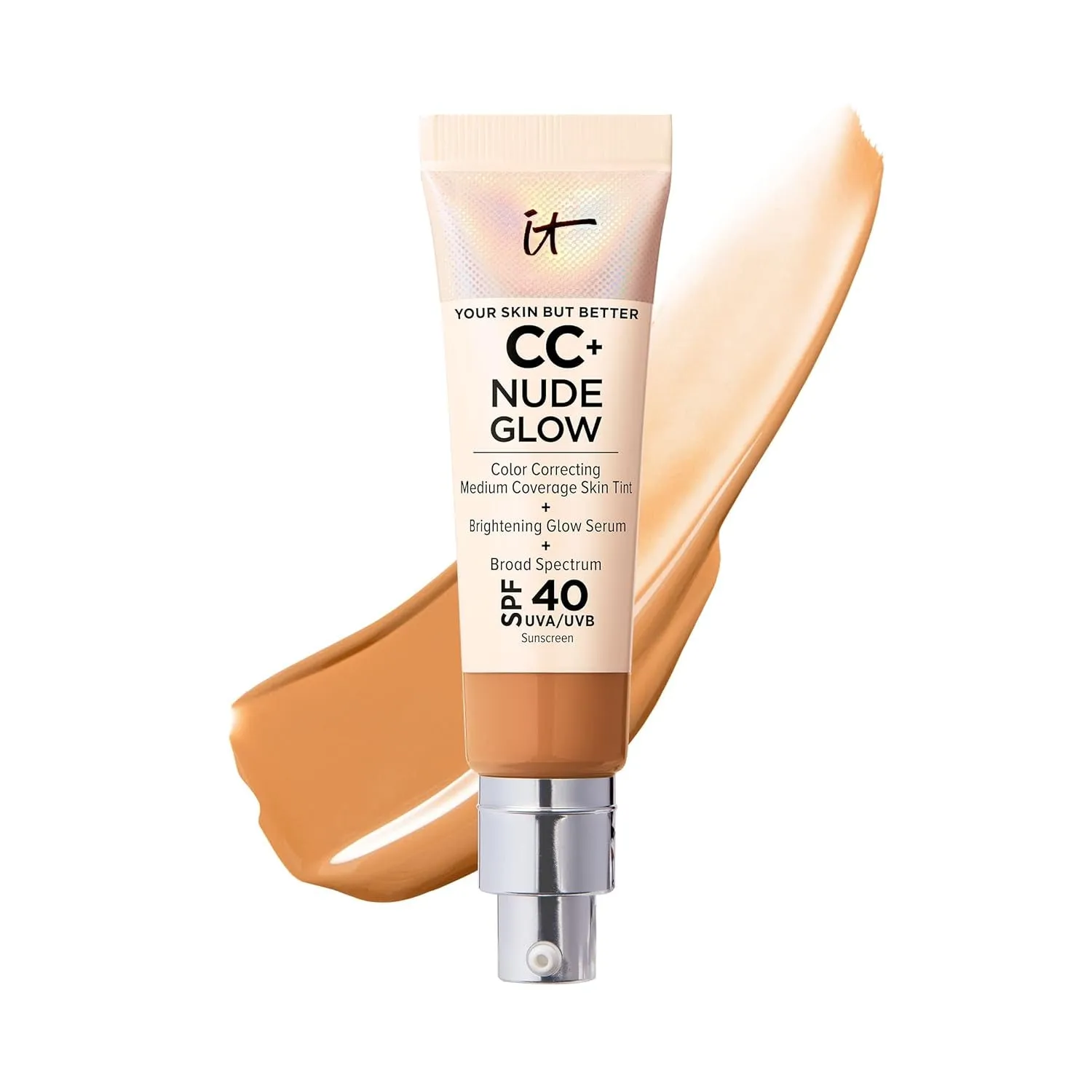 CC  Nude Glow Lightweight Foundation   Glow Serum with SPF 40 - with Niacinamide, Hyaluronic Acid & Green Tea Extract - 1.08 Fl Oz