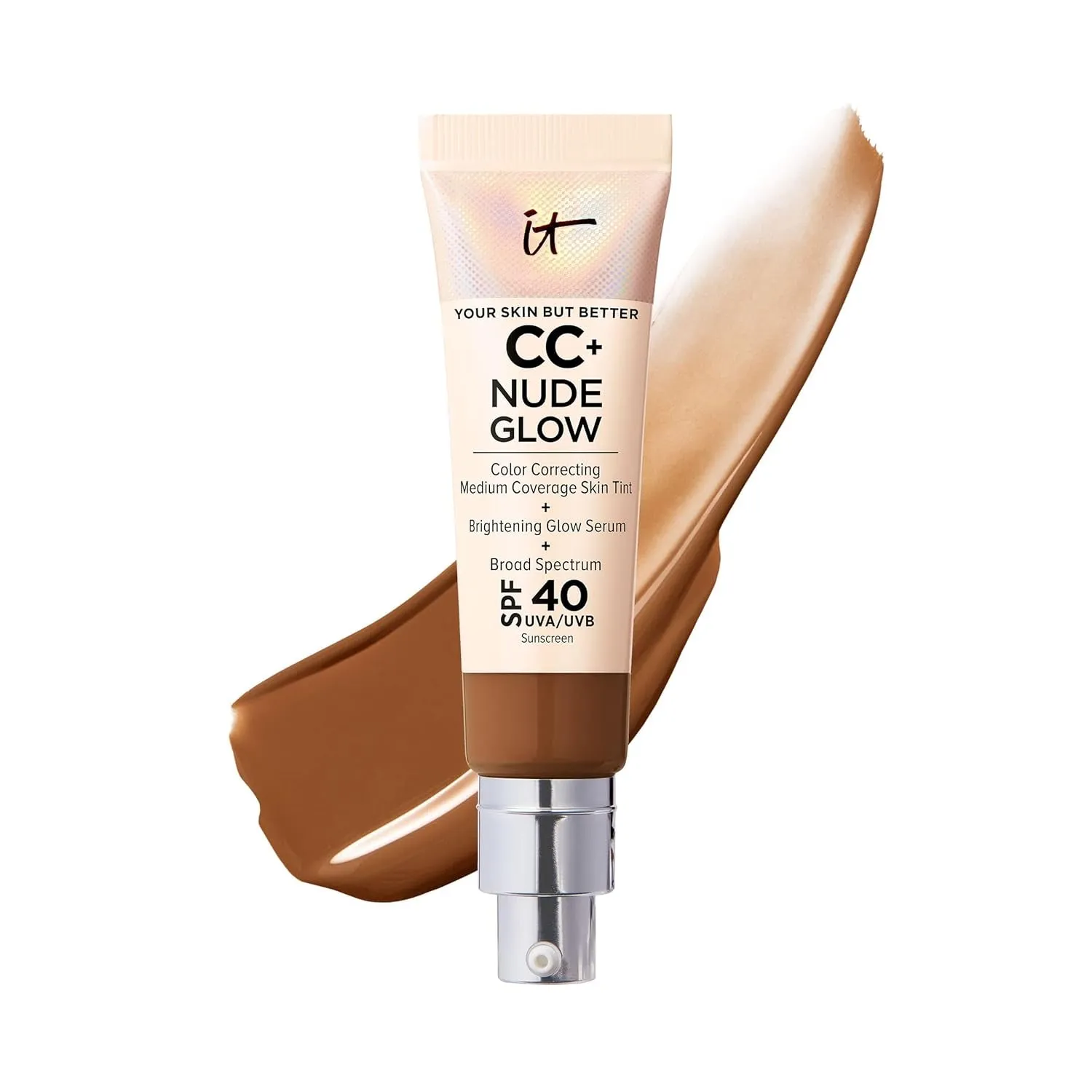 CC  Nude Glow Lightweight Foundation   Glow Serum with SPF 40 - with Niacinamide, Hyaluronic Acid & Green Tea Extract - 1.08 Fl Oz