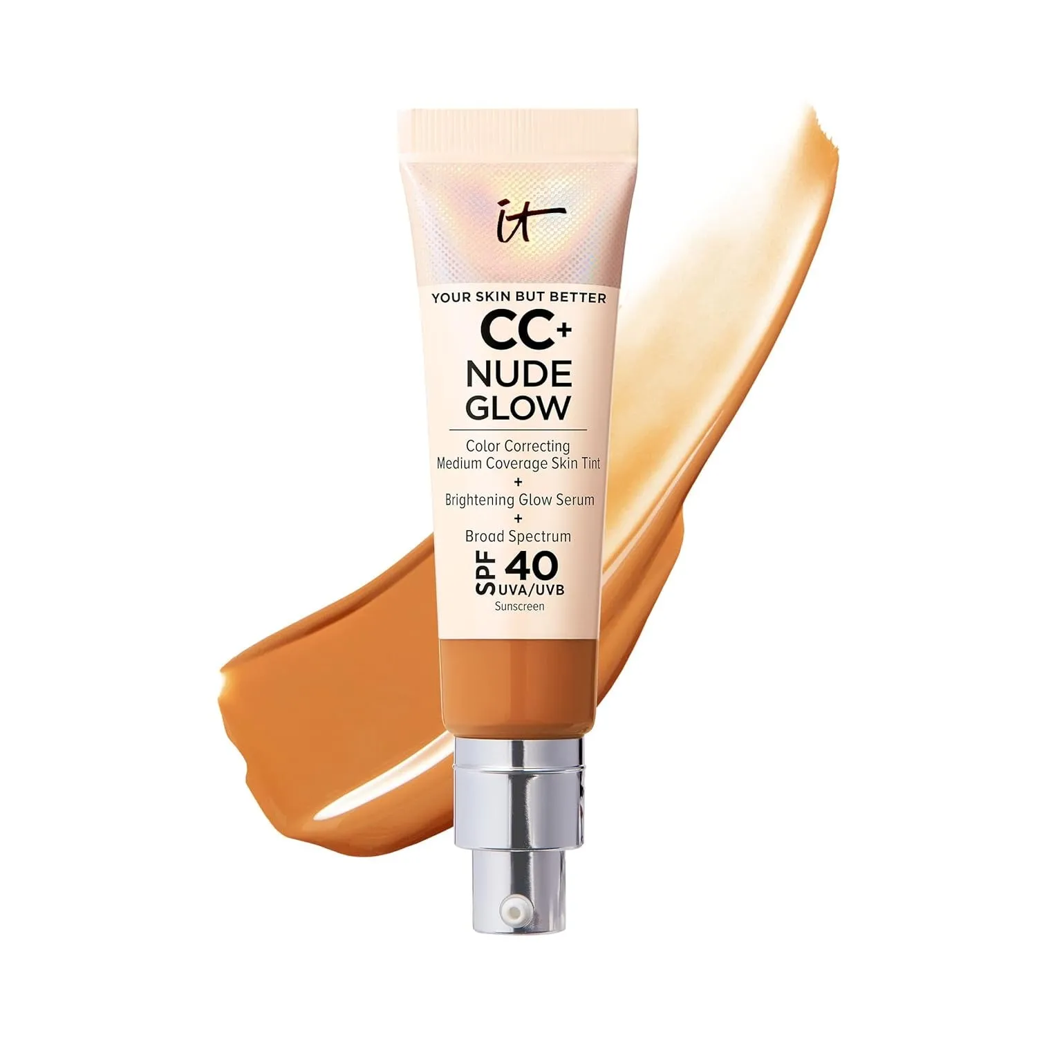CC  Nude Glow Lightweight Foundation   Glow Serum with SPF 40 - with Niacinamide, Hyaluronic Acid & Green Tea Extract - 1.08 Fl Oz