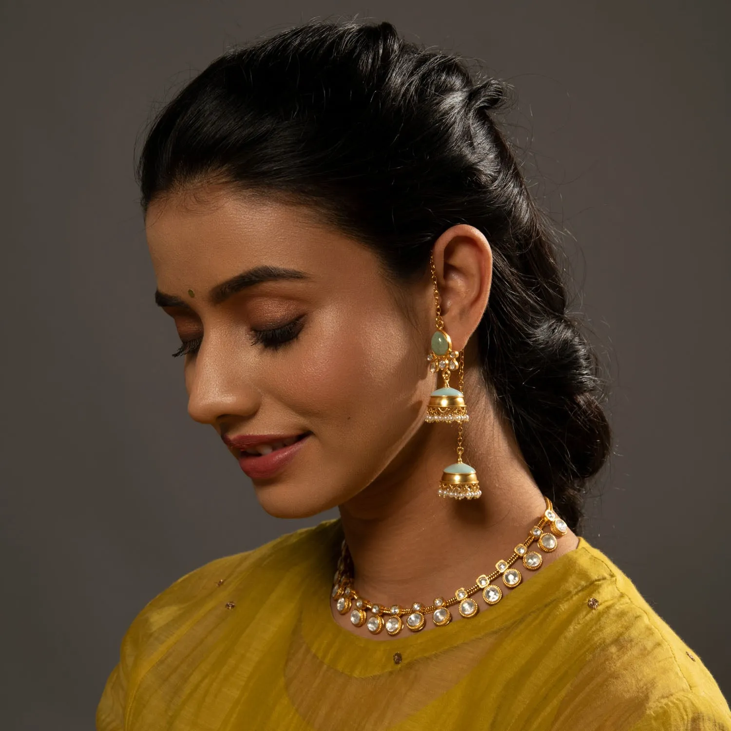 Chandrakala Jhumkis Aqua