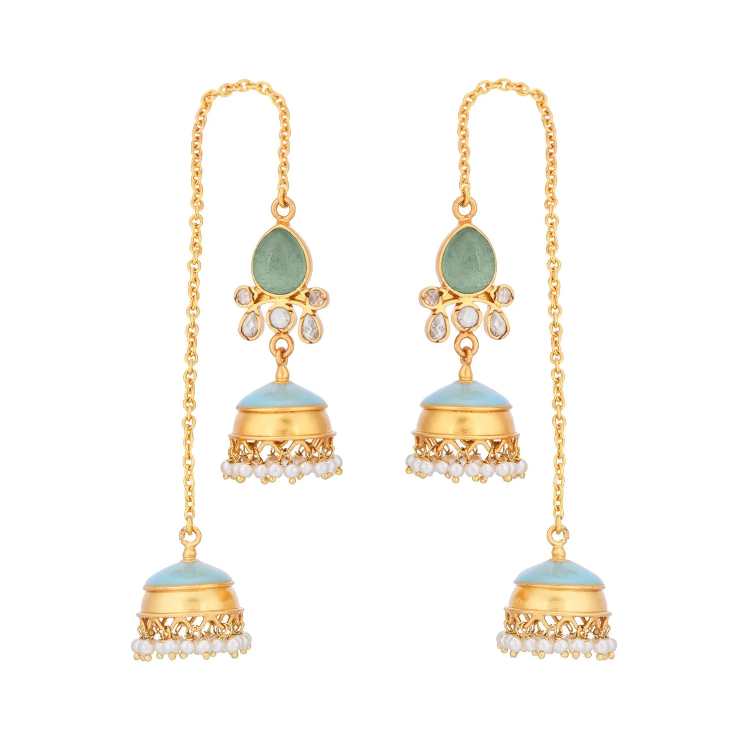 Chandrakala Jhumkis Aqua
