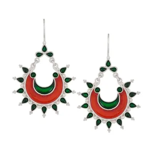 Chandrika Earrings Green and Red
