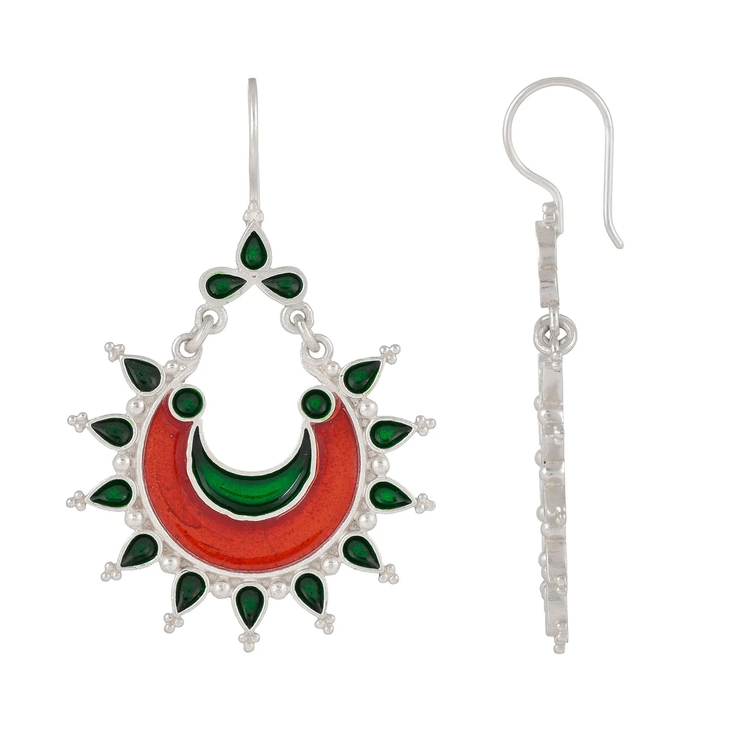 Chandrika Earrings Green and Red