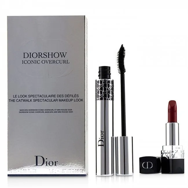 CHRISTIAN DIOR DIORSHOW (W) ICONIC CURL MASCARA 10 ml   MINI ROUGE LIPSTICK 1.5 g