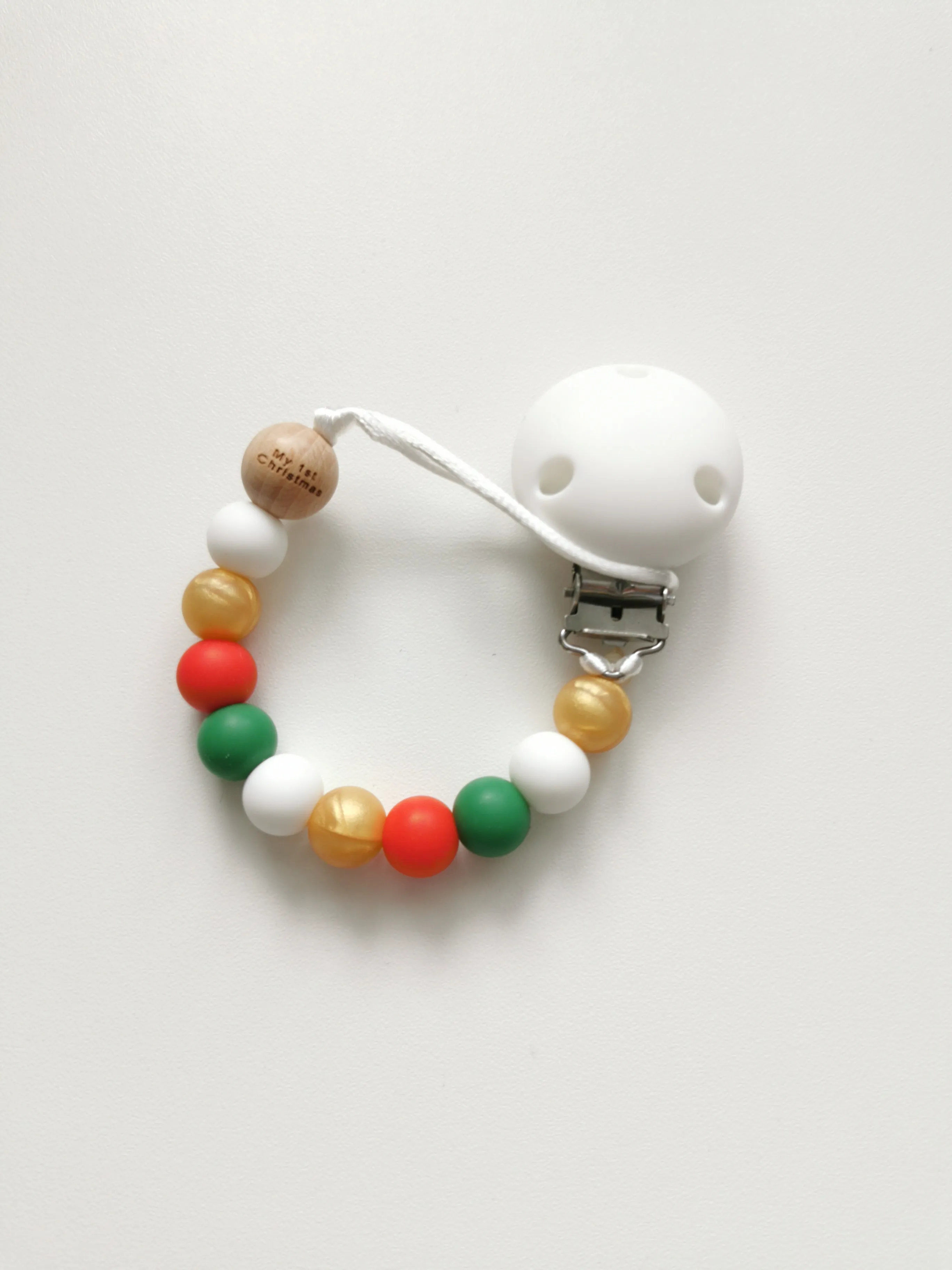 Christmas Silicone Dummy clip- Engraved Merry Christmas