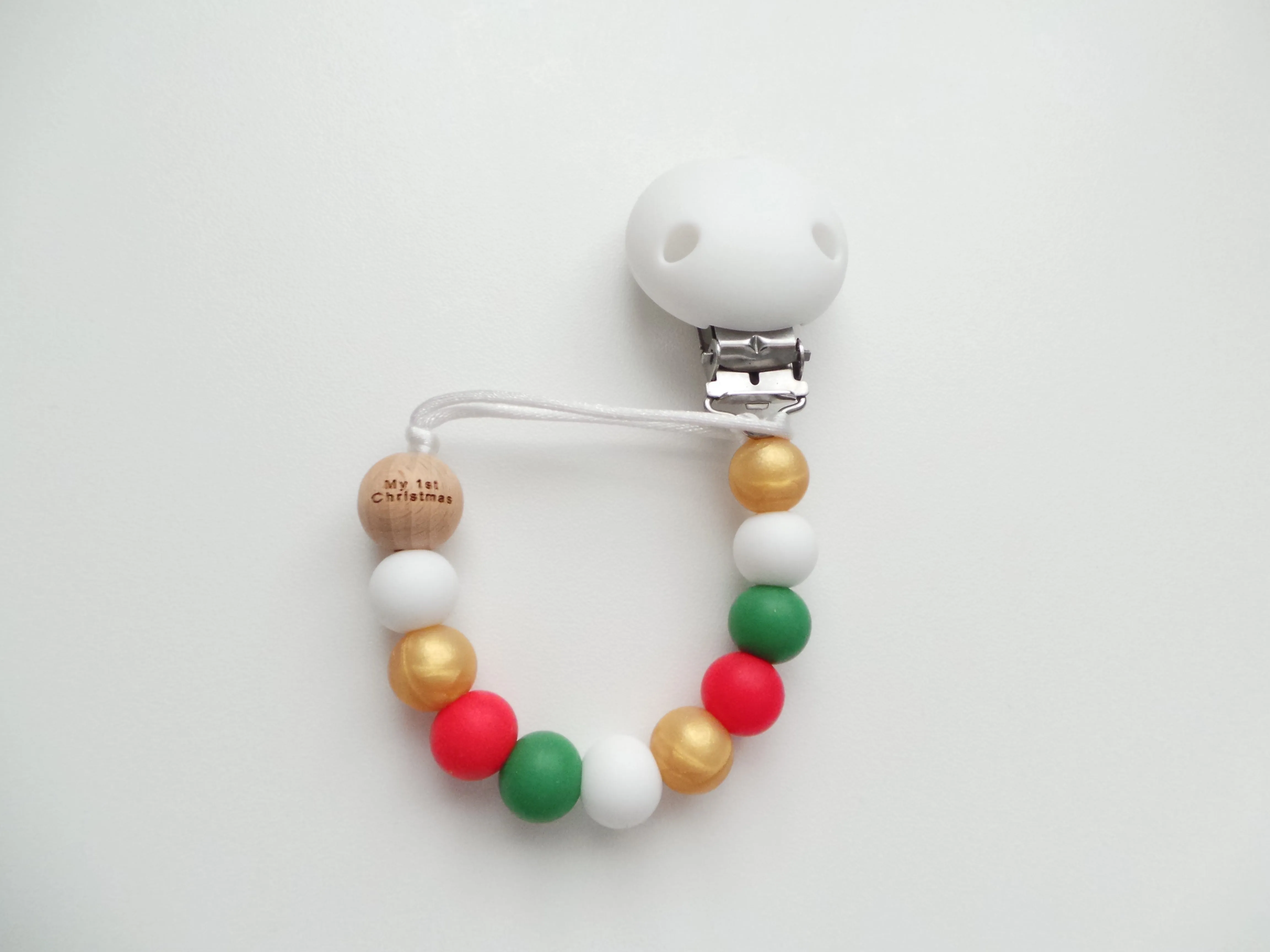 Christmas Silicone Dummy clip- Engraved Merry Christmas