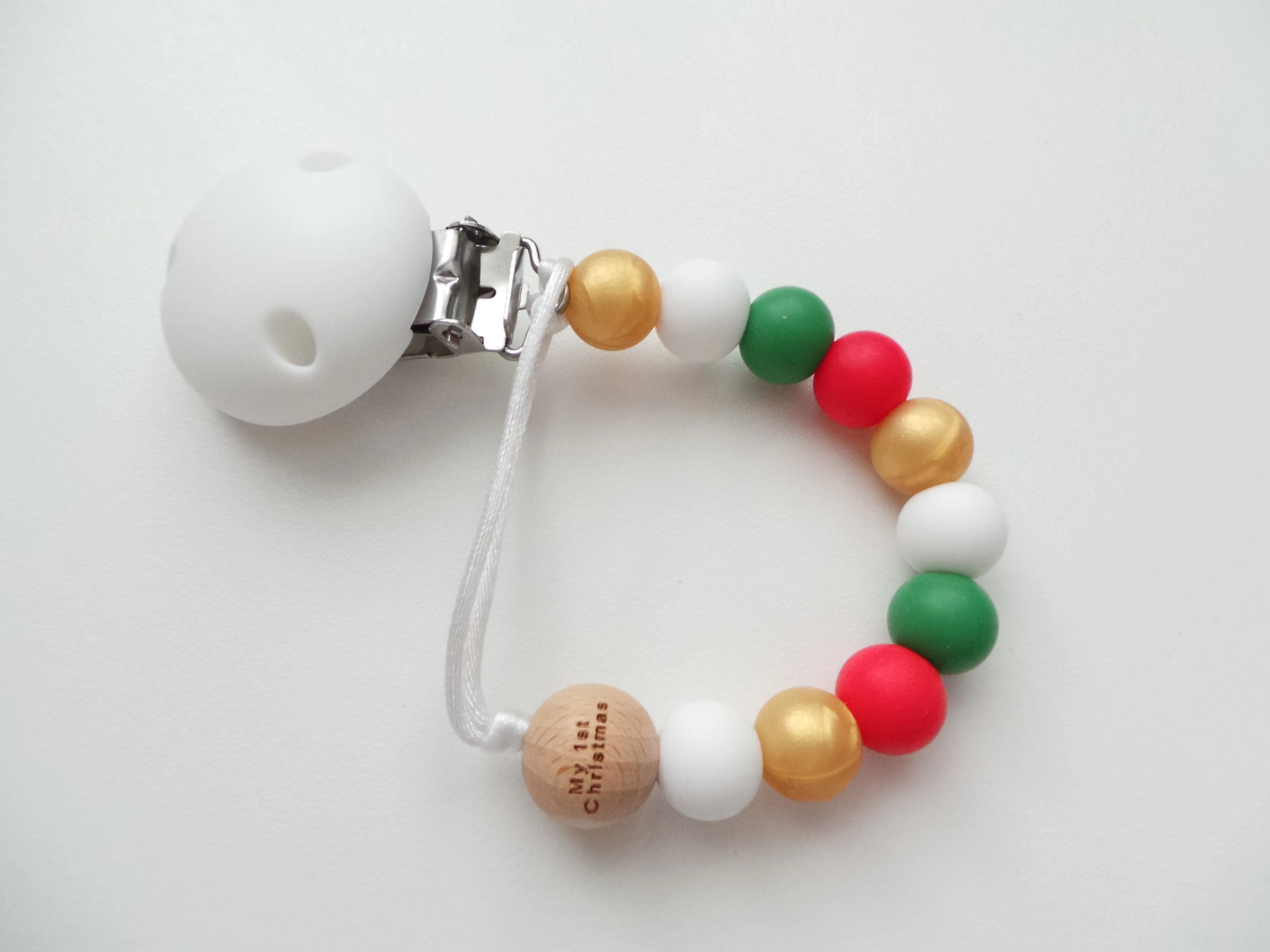 Christmas Silicone Dummy clip- Engraved Merry Christmas