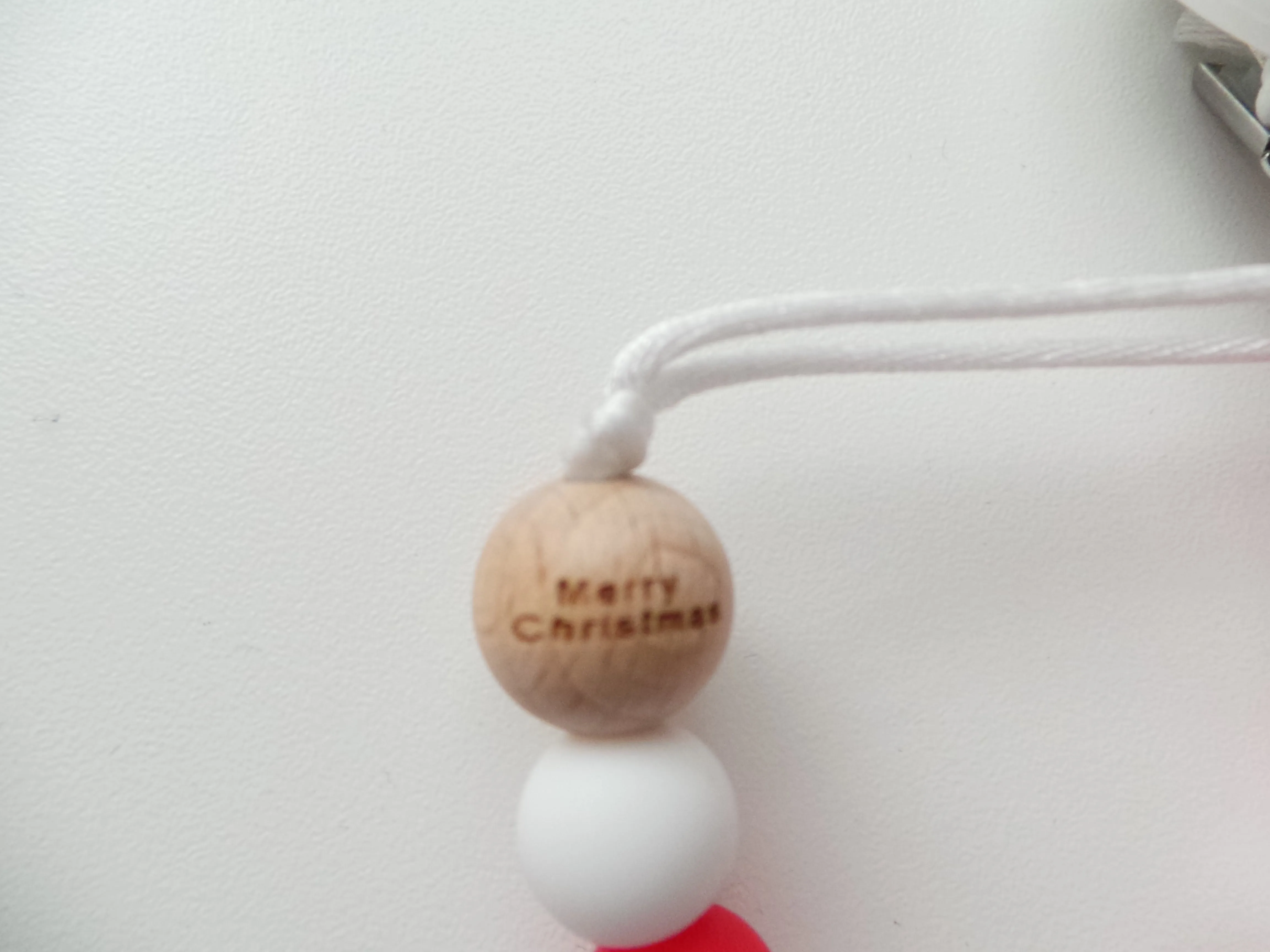 Christmas Silicone Dummy clip- Engraved Merry Christmas