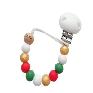 Christmas Silicone Dummy clip- Engraved Merry Christmas