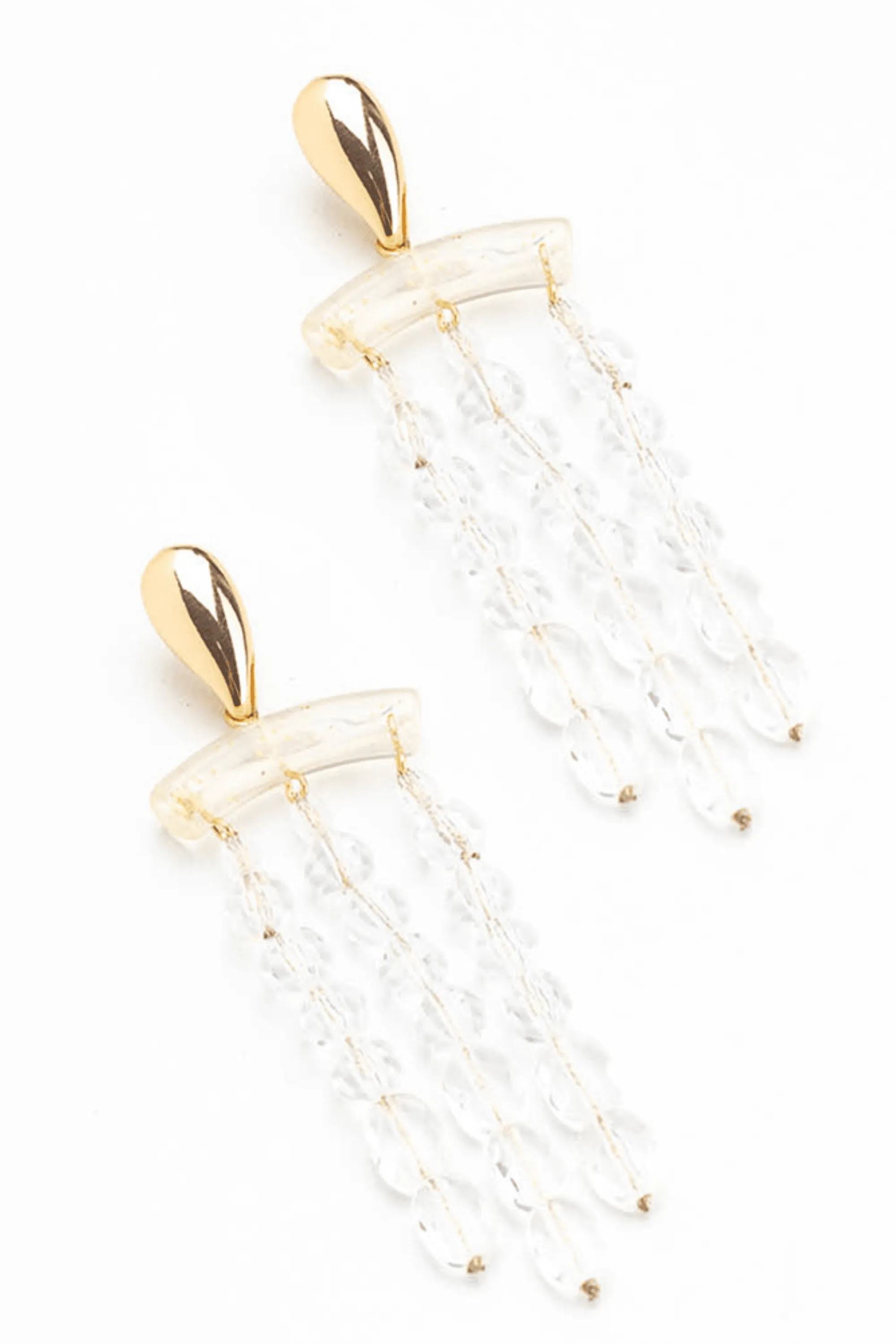 Clear Crystal Waterfall Earrings