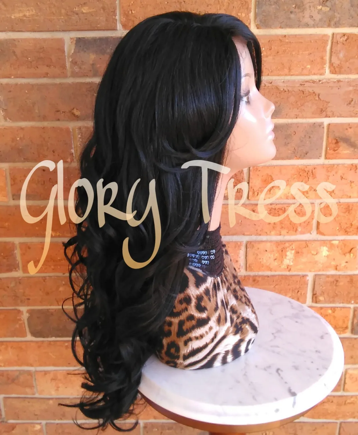 CLEARANCE // Lace Front Wig, Black wig, Glory Tress, Long Loose Curly Lace Front Wig // PERFECTION