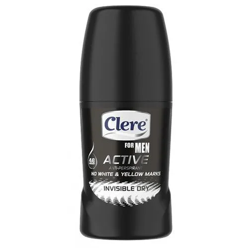 Clere Men Active Roll-On Deo Invis Dry 50ml